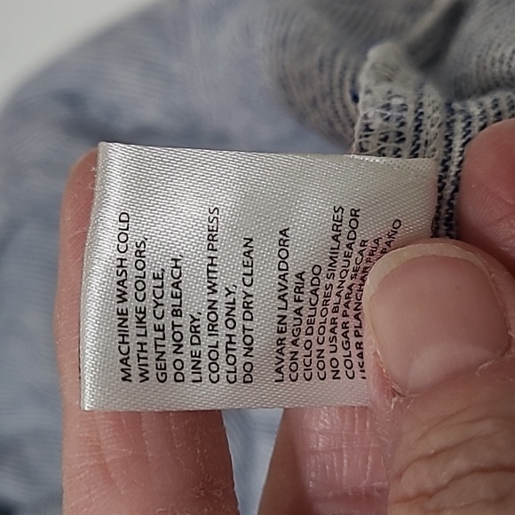 Weatherproof Vintage Striped Washable Linen Blend Top size Large - Picture 6 of 8